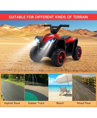 12V Kids Electric Ride-On Car, ATV Style with LED Light, Music & Safety Belt