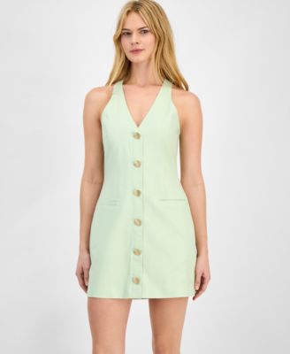 Juniors' Bow-Back Halter Mini Dress