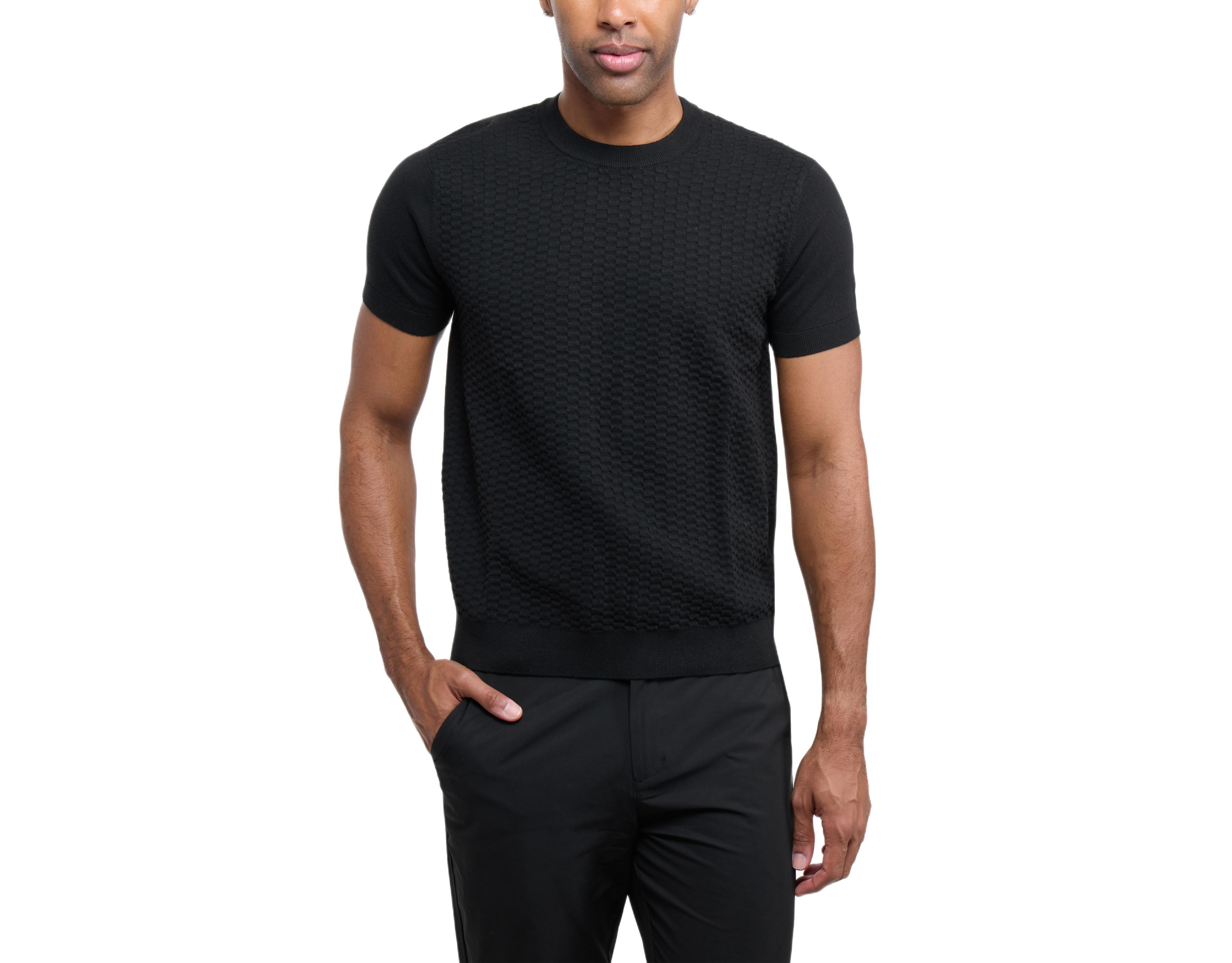 X Ray Men's Xray Crew Rib Neck Checkered Sweater