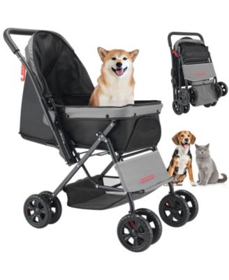 4-Wheel Pet Stroller with Reversible Handle, Holds up to 44 lbs