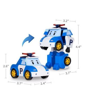 4" Transforming Robot Police Car - Poli | Emergency Rescue Vehicle Action Figures | Kids Educational Pretend Play Toy