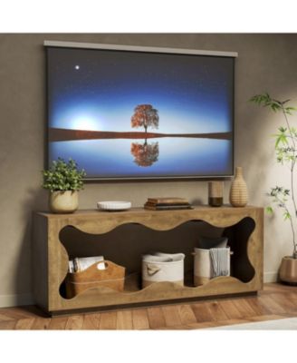 TV Stand for 32-65 Inch TVs, Media Console with Wavy Design & Open Storage, Entertainment Center for Living Room, Bedroom, Apartment
