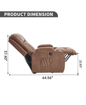 Faux Leather Power Lift Recliner for Elderly with Massage & Heat, Infinite Position Chair with USB, Cup Holders, Heavy-Duty Base