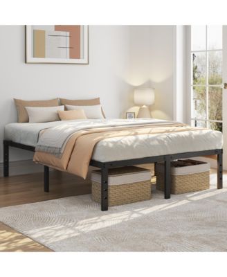 Metal Platform Bed Frame with Heavy Duty Steel Slat Support / Non-slip Mattress Foundation / No Box Spring Needed