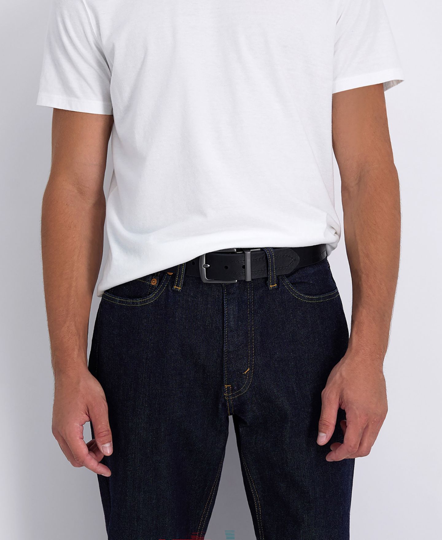 Мужской ремень Levi's Reversible Casual Embossed Strap Belt, цвет: Коричневый / Чёрный — фото 8