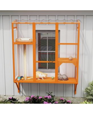 Catio Outdoor, Window Catio for 2-3 Cats, for Playing Sunbathing