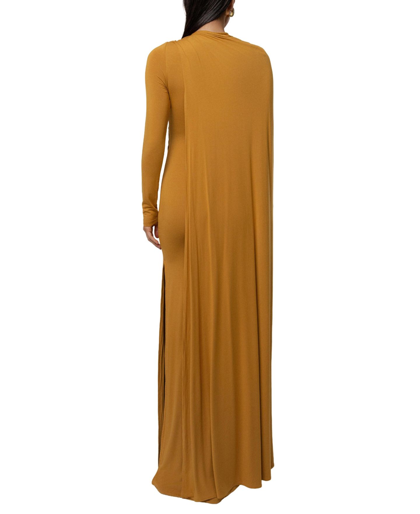 Женское платье JLUXLABEL Draped Elegance Cape, цвет: Золотой — фото 4