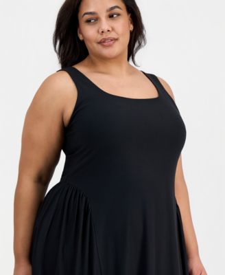 Trendy Plus Size Sleeveless Scoop-Neck Dress