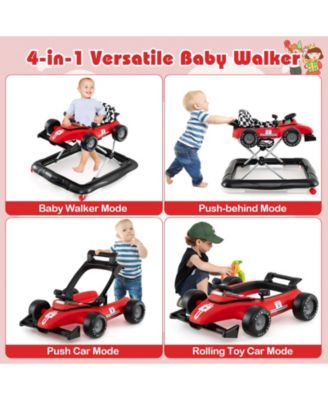 Toddler 4-in-1 Push Walker Activity Center Height Adjustable with Music