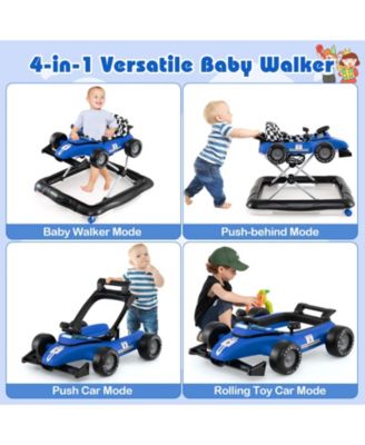 Toddler 4-in-1 Push Walker Activity Center Height Adjustable with Music