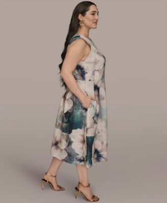 Plus Size Sleeveless Midi Dress