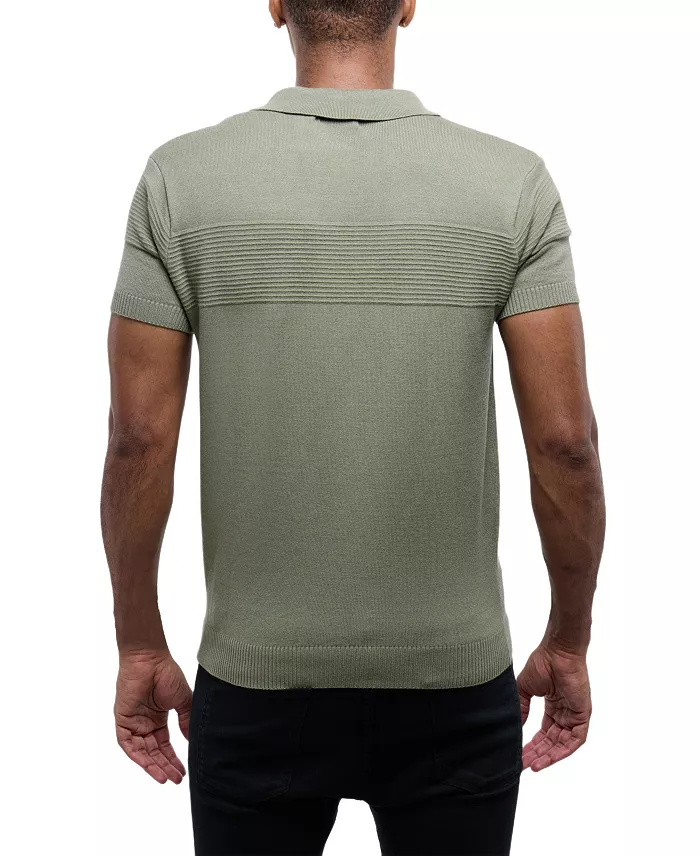 Men's SPRING + MERCER Ottoman Texture Short Sleeves Polo Sweater - thumbnail 2