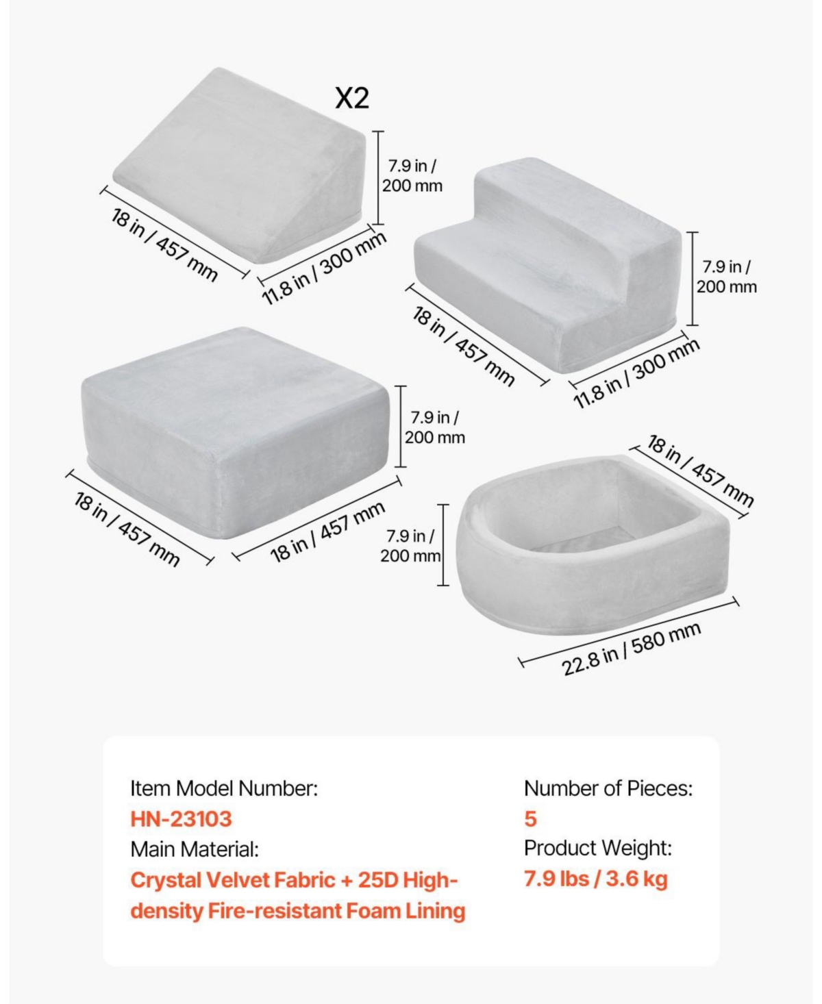 Sugift 5-Piece Foam Climbing Blocks with Ball Pit (Balls Not Included)