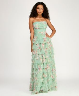 Women's Strapless Pleated Gown