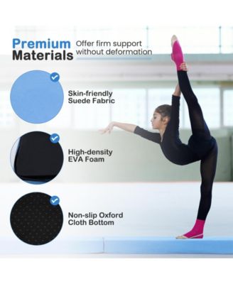 7 FT Folding Balance Beam with Removable Suede Cover and Non-slip Bottom-Navy