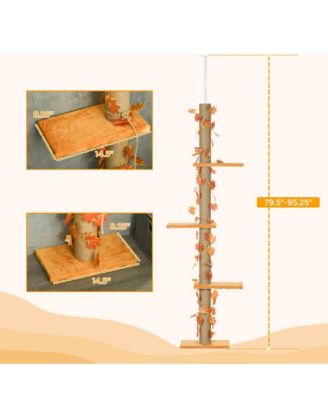 80" - 95" Adjustable Tall Cat Tree with Sisal Scratching Post
