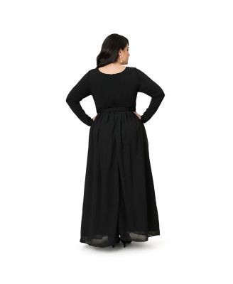 Plus Size Brooch Maxi Dress