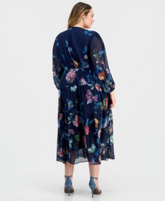 Plus Size Tiered Chiffon Dress