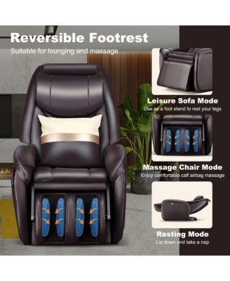 Massage Chair Full Body SL Track Zero Gravity with  Pillow Reversible Footrest Heat