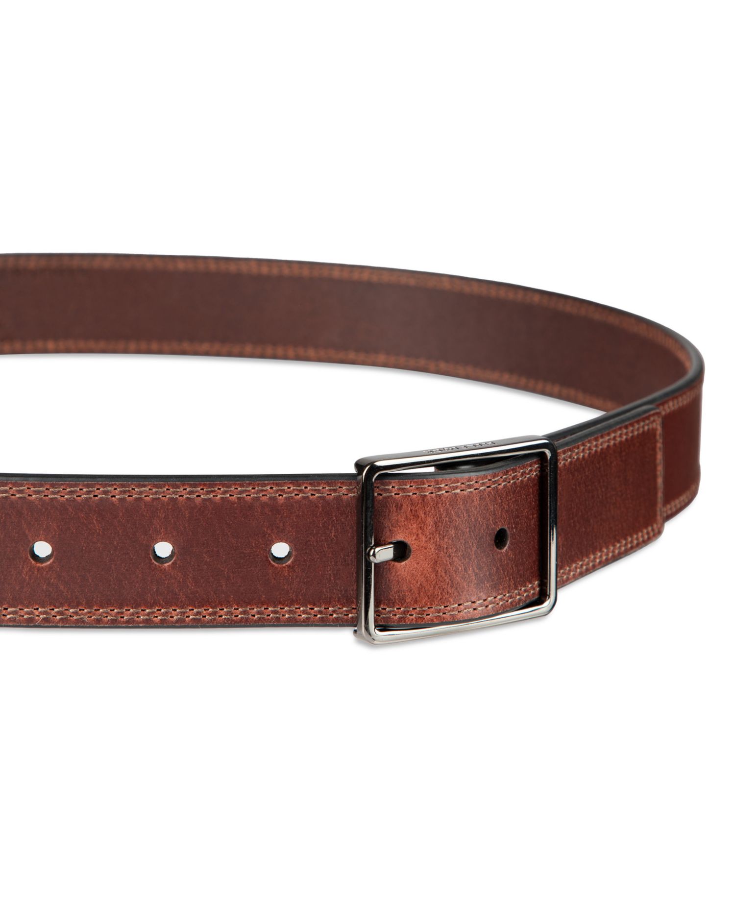 35MM Men's Casual Center Bar Buckle Leather Belt