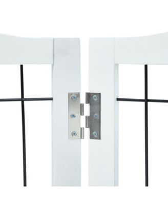 4-Panel Foldable Freestanding Pet Gate, 96.5" W x 32" H