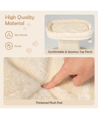 Modern Cat Tree Tower Cat Activity Tower w/ Large Plush Perch