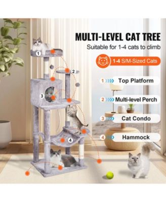 56.2" Multi-Level Cat Tree with Condo