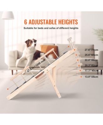 Adjustable Wooden Folding Pet Ramp, 47.2