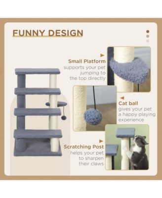 48.8" Modern Cat Tower with Sisal-Covered Scratching Posts and Top Perch