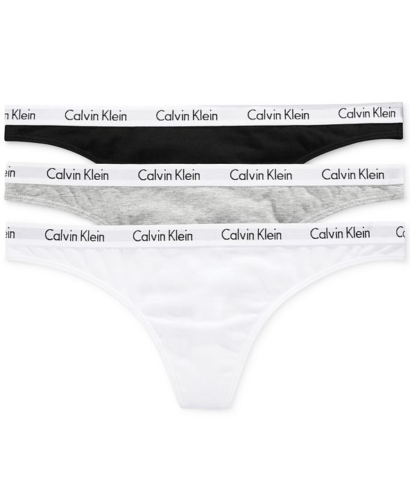 Calvin Klein Carousel Cotton 3 Pack Thong Underwear Qd3587 And Reviews Bras Panties And Lingerie