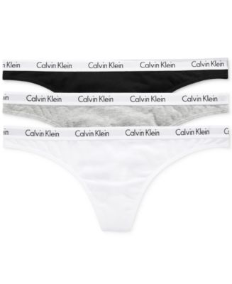 Calvin Klein Women's Radiant Logo Cotton 3 Pack Thong Panty, Black/Gray, X- Large 