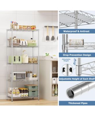 5-Tier 21 in W x 59 in H x 12 in D Height Adjustable Garage Wire Shelving Unit