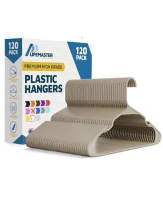 heavy-duty ivory hangers with non-slip grooves, space-saving, hold 5 lbs for clothes & dresses, 120-pack.