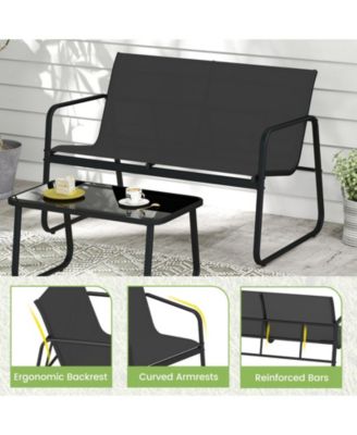 4 PCS Patio Furniture Set Outdoor Rocker Chair Conversation Set