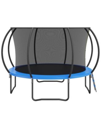 12FT Heavy Duty Trampoline with Net Ladder and Curved Poles