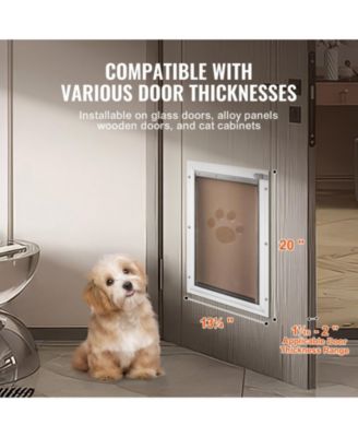 Aluminum Frame Door-Mount Pet Door with Lock, Large, White