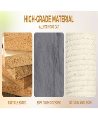 84.6 in Dark Gray Cat Tree Tower with Wide Base