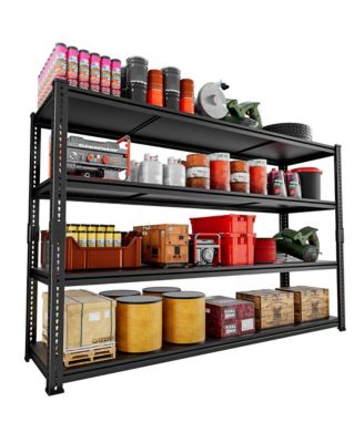 4-Tier 60 in W x 78 in H x 24 in D Adjustable Solid Plate Heavy Duty Metal Shelving Unit