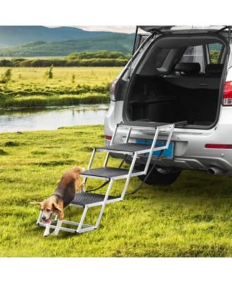 4-Step Aluminum Folding Pet Stairs for Cars, Holds up to 250 lbs