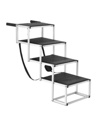 4-Step Aluminum Folding Pet Stairs for Cars, Holds up to 250 lbs