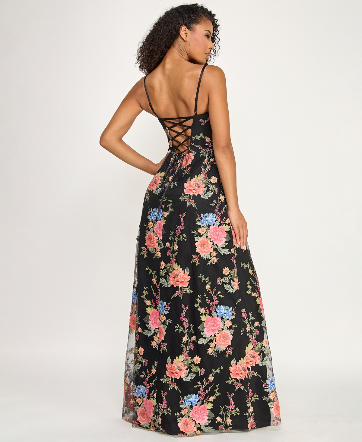 City Studios Women's Floral Embroidered Gown