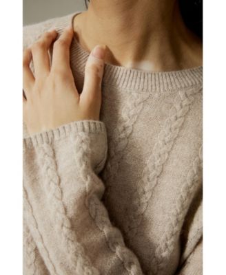 Women's Semi-Sheer Cable-knit Cashmere Sweater