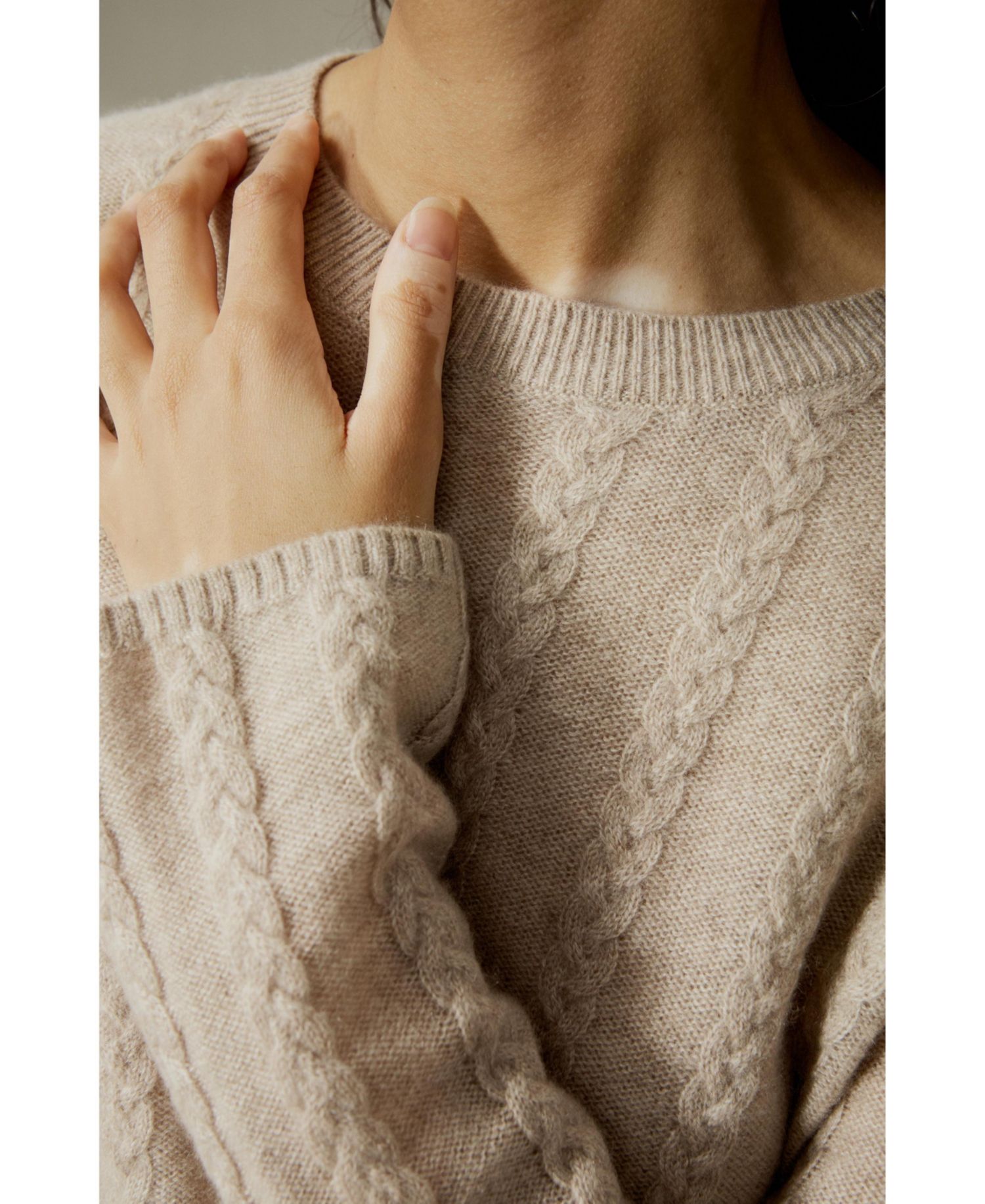Women's Semi-Sheer Cable-knit Cashmere Sweater