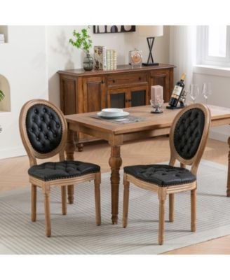 Antique French Style Wood Frame Dining Chairs Set