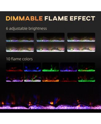 36" Recessed or Wall Mounted Electric Fireplace w/ Remote Control