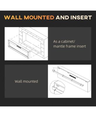 40" Recessed or Wall Mounted Electric Fireplace w/ Remote Control