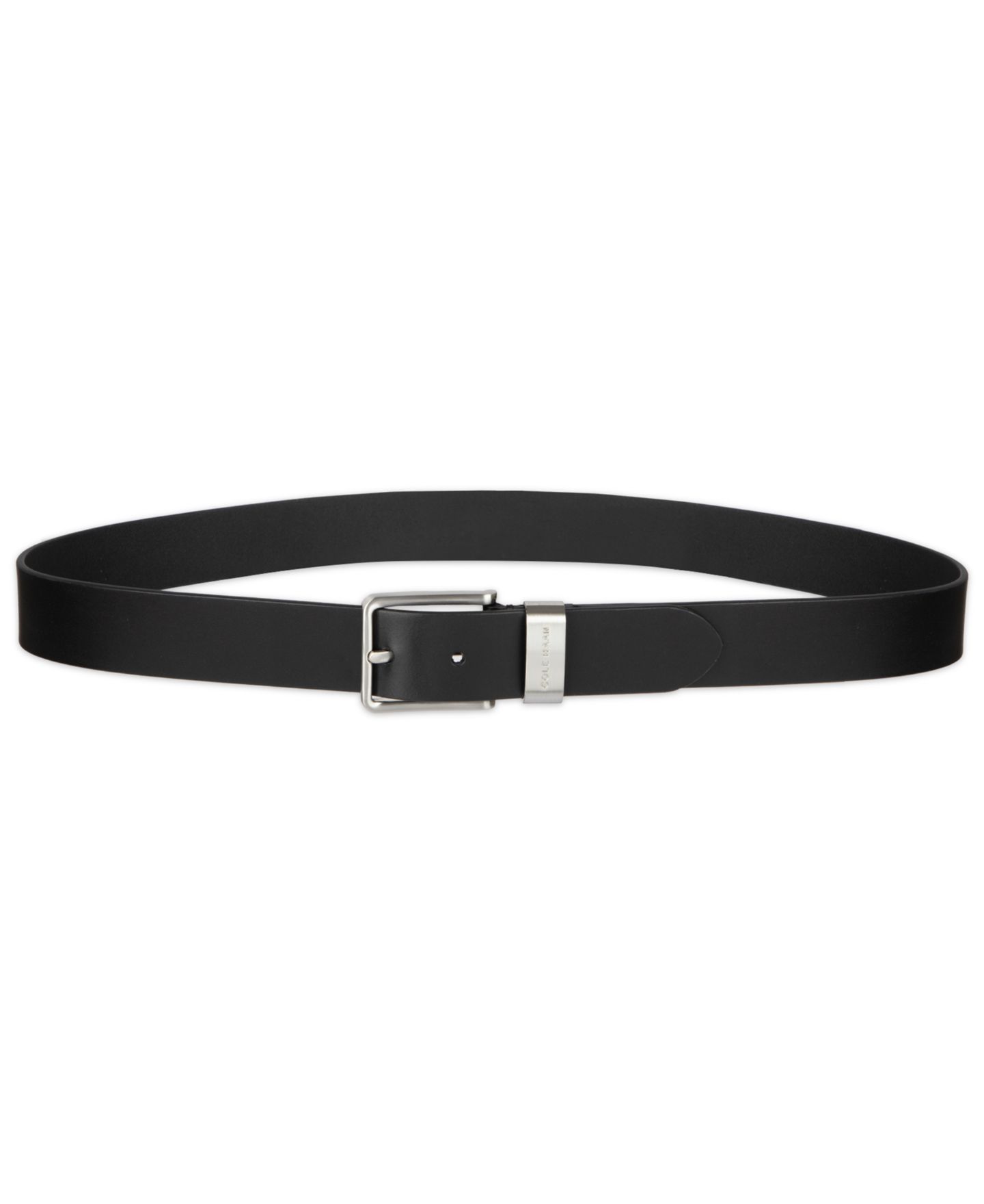 Мужской ремень Cole Haan Metal Loop Silver-Tone Belt, цвет: Чёрный — фото 5