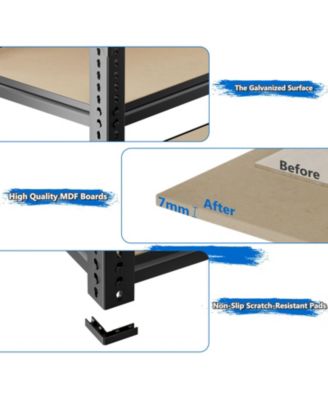 36 in W x 72 in H x 18 in D Adjustable MDF Heavy Duty Metal Shelving Unit