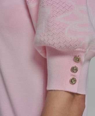 Petite Floral Print V-Neck Sweater