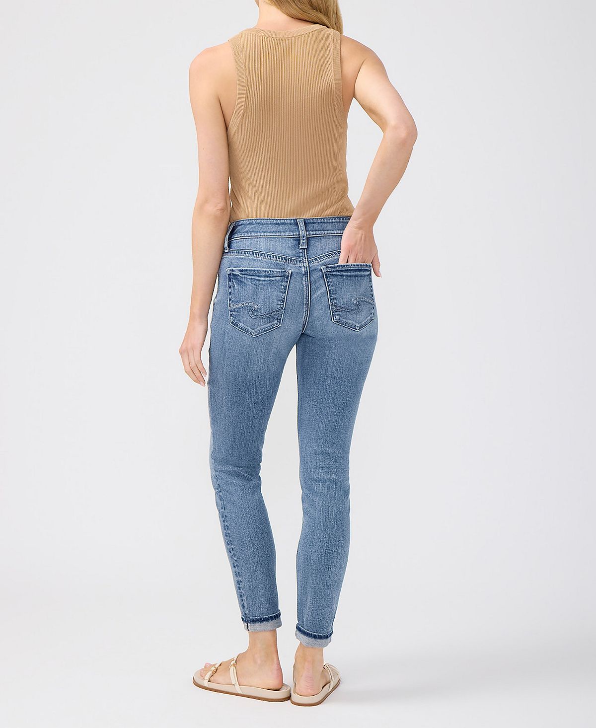 Silver Jeans Co. Women's Skinny Mid-Rise Girlfriend Jeans view 2 — MAYCSS fashion products